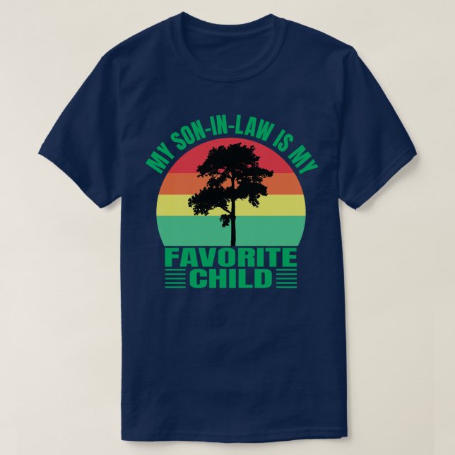 My SonInLaw Is My Favourite Child Retro Sunset T-Shirt (Design Front)