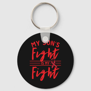 My Son's Fight is My Fight Blood Cancer Awareness Key Ring