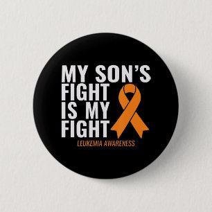 My Son's Fight is My Fight Leukaemia Awareness 6 Cm Round Badge