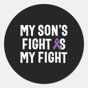 My Son's Fight Is My Fight Pancreatic Cancer Aware Classic Round Sticker