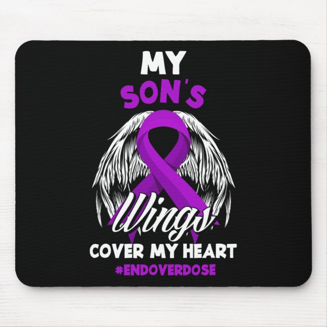 My Son's Wings Cover My Heart End Overdose  Mouse Mat (Front)