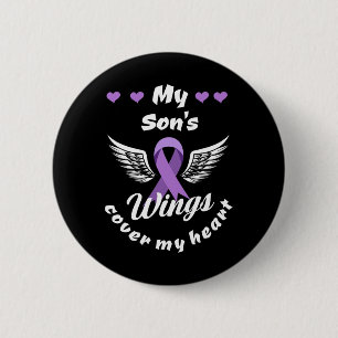 My Son's Wings Cover My Heart Overdose Awareness 6 Cm Round Badge