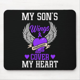 My Son's Wings Cover My Heart - Overdose Awareness Mouse Mat
