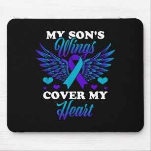 My Sons Wings Cover My Heart Prevention Awareness Mouse Mat