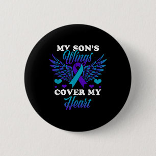 My Sons Wings Cover My Heart Suicide Prevention Aw 6 Cm Round Badge