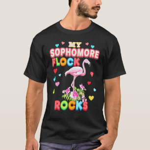 My Sophomore Flock Rocks Flamingo Teacher Back To T-Shirt