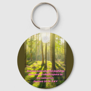 my soul shall be joyful in the Lord. Faith Key Ring