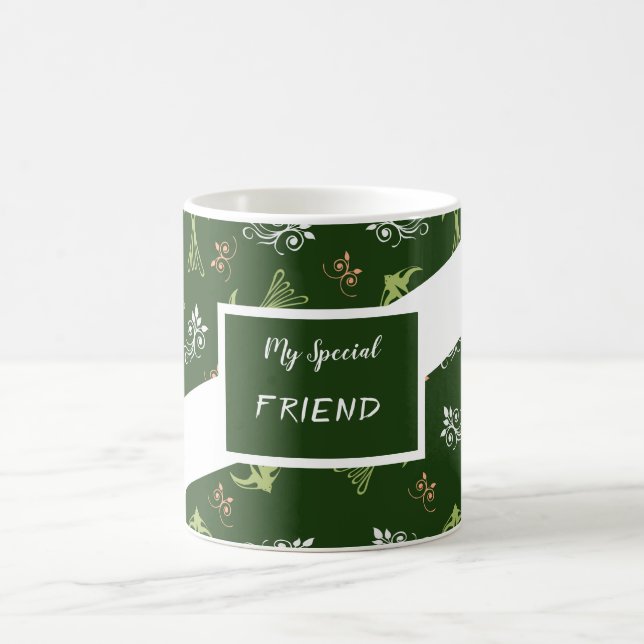 My Special "BLANK" | Green Swallow Pattern Design Coffee Mug (Center)