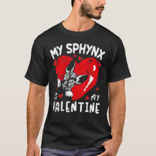 My Sphynx Is My Valentine Cat Heart Valentines Day T-Shirt