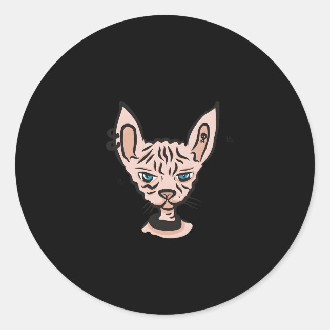My Sphynx Thinks You'Re Ugly Too Hairless Cat Mum  Classic Round Sticker (Front)