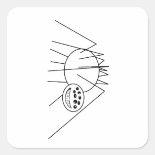 My Spider Line Cartoon Square Sticker