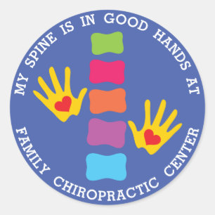 My Spine Is In Good Hands Custom Kids Chiropractic Classic Round Sticker