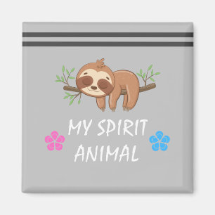 My Spirit Animal Cute Sleeping Sloth Magnet