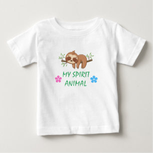 My Spirit Animal   Cute Sleeping Sloth Template Baby T-Shirt