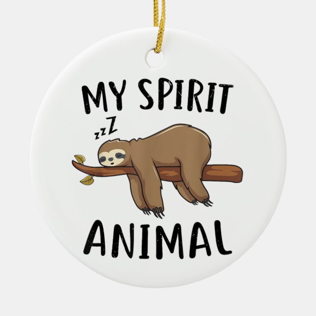My Spirit Animal Funny Sloth Gift Ceramic Tree Decoration (Front)