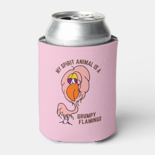 My Spirit Animal Grumpy Flamingo Funny Can Cooler