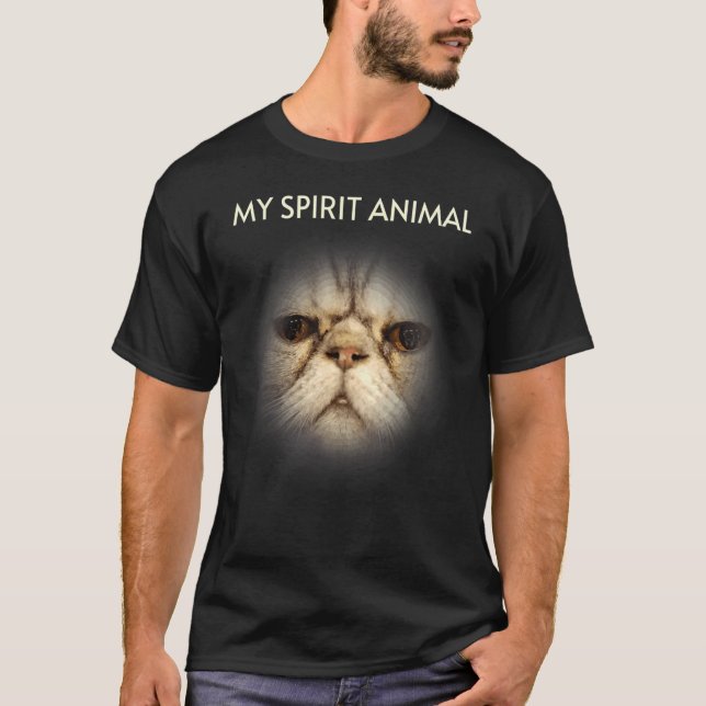 My Spirit Animal Grumpy Looking Cat Face Tee (Front)