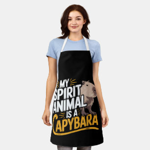 My Spirit Animal Is a Capybara Cute & Funny Animal Apron
