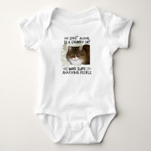 My Spirit Animal Is A Cat Animal Quotes Gifts Baby Bodysuit