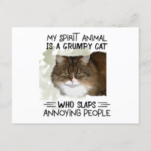 My Spirit Animal Is A Cat Animal Quotes Gifts Postcard