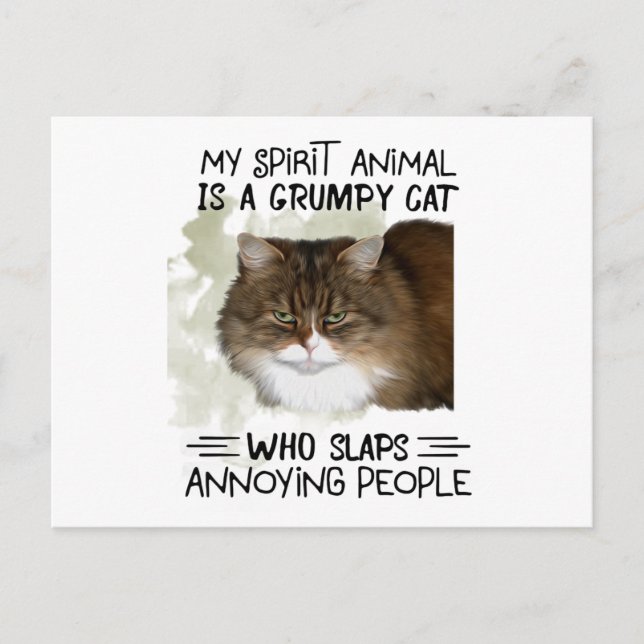 My Spirit Animal Is A Cat Animal Quotes Gifts Postcard (Front)