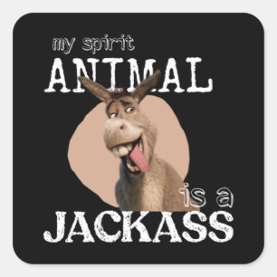 My spirit animal is a jackass  square sticker
