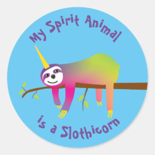 My Spirit Animal is a Slothicorn Classic Round Sticker