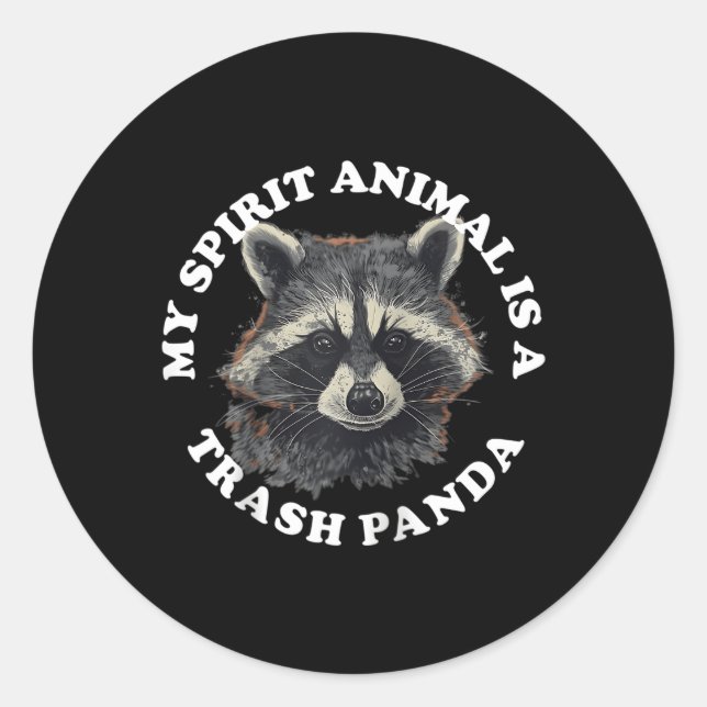 My Spirit Animal Is A Trash Panda Baseball Classic Round Sticker (Front)