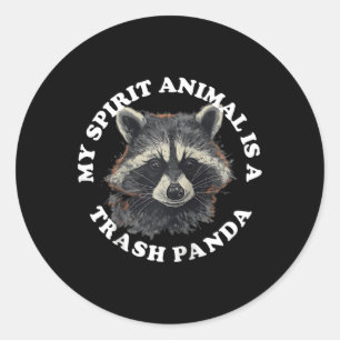 My Spirit Animal Is A Trash Panda Baseball Classic Round Sticker