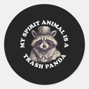 My Spirit Animal Is A Trash Panda Classic Round Sticker