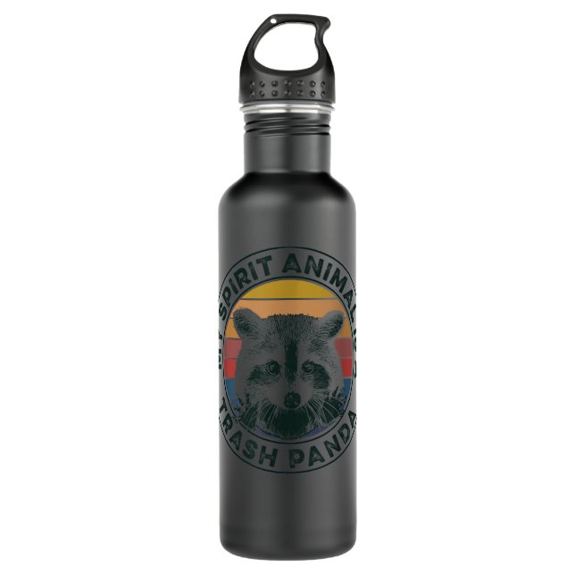 My Spirit Animal is a Trash Panda funny Racoon gif 710 Ml Water Bottle (Front)