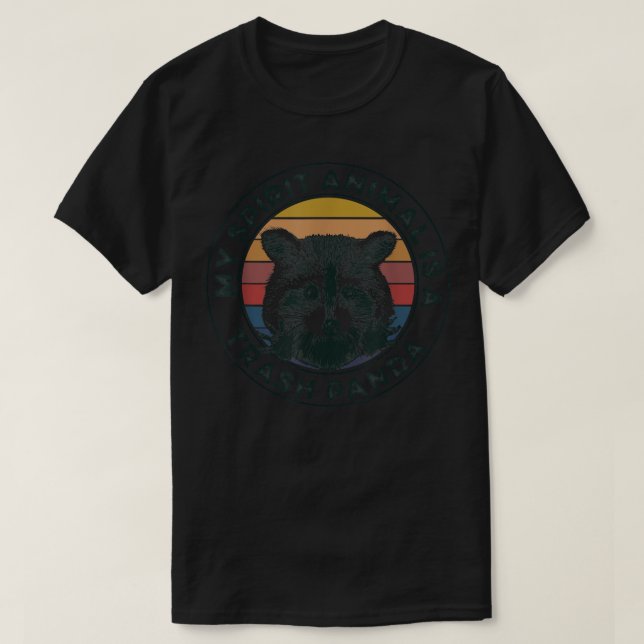 My Spirit Animal is a Trash Panda funny Racoon gif T-Shirt (Design Front)