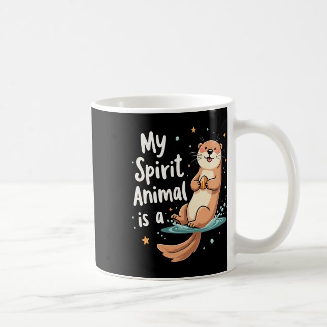 My Spirit Animal Is An Otter Cute Funny Animal  Coffee Mug (Right)
