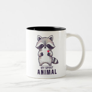 My Spirit Animal Raccoon  Two-Tone Coffee Mug