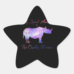 My Spirit Animal The Chubby Unicorn Adorable Rhino Star Sticker