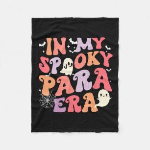 My Spooky Para Era Halloween Retro Groovy Ghost Pa Fleece Blanket