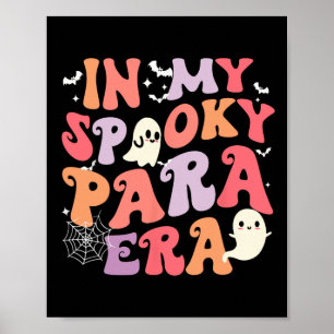 My Spooky Para Era Halloween Retro Groovy Ghost Pa Poster