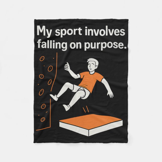 My Sport Involves Falling On Purpose Climbing Humo Fleece Blanket (Front)