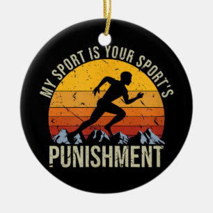 My Sport Is Your Sports Punishment Track Cross Cou Ceramic Tree Decoration