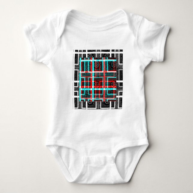 My Square Maze Design Baby Bodysuit (Front)