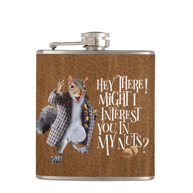 My Squirrel Nuts Hip Flask (Front)