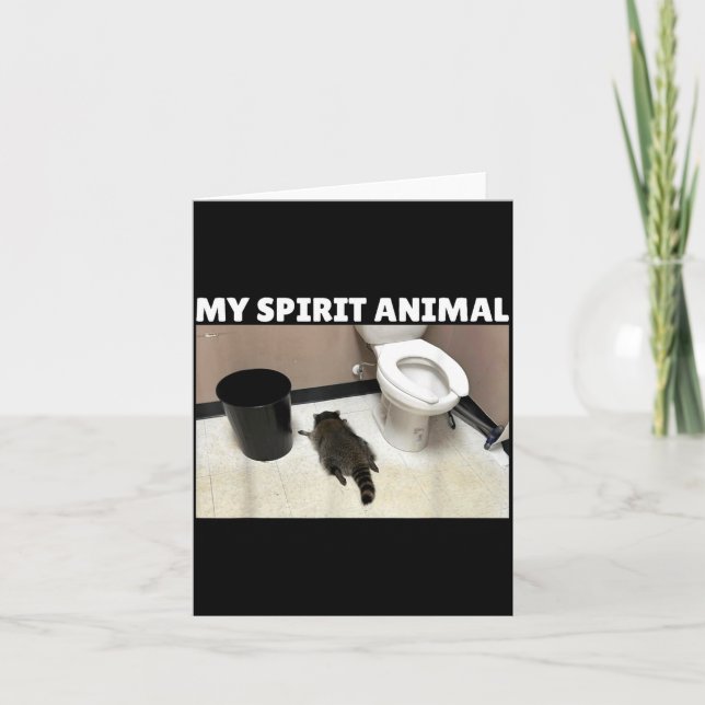 My Srit Animal Drunk Raccoon Funny Lazy Mood  Card (Front)