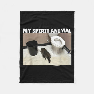 My Srit Animal Drunk Raccoon Funny Lazy Mood  Fleece Blanket