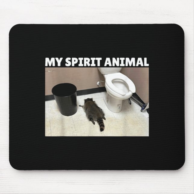 My Srit Animal Drunk Raccoon Funny Lazy Mood  Mouse Mat (Front)