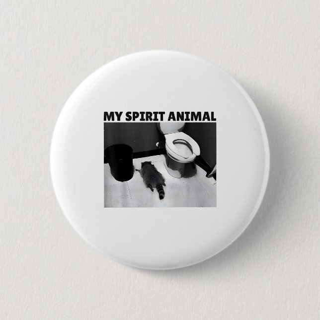 My Srit Animal Funny Drunk Raccoon Meme  6 Cm Round Badge (Front)
