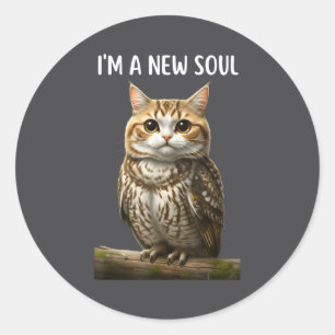 My Srit Animal Funny Meowl, Cursed Cat Owl Brainro Classic Round Sticker