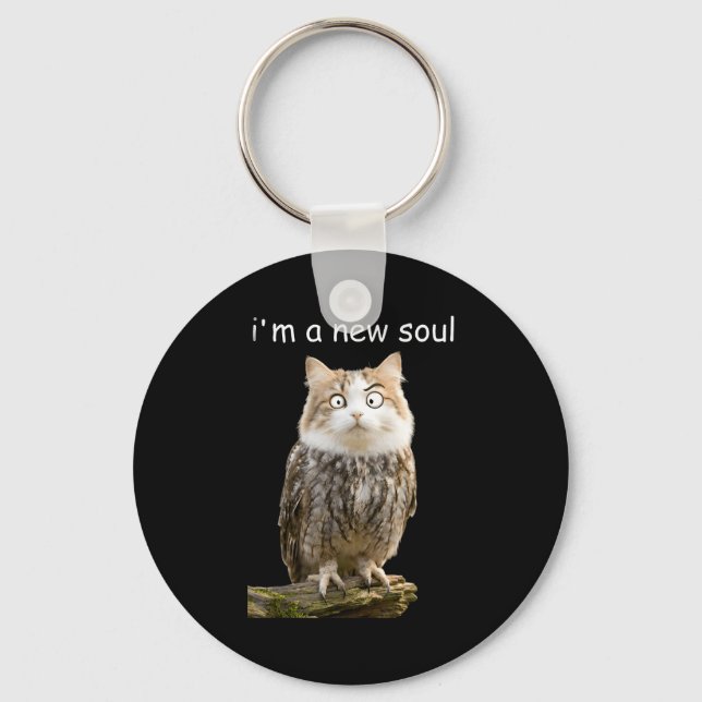 My Srit Animal Funny Meowl, Cursed Cat Owl Brainro Key Ring (Front)