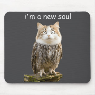 My Srit Animal Funny Meowl, Cursed Cat Owl Brainro Mouse Mat
