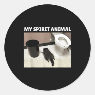 My Srit Animal Raccoon Trash Panda Drunk In The Ba Classic Round Sticker