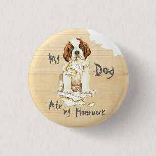 My St. Bernard Ate my Homework 3 Cm Round Badge